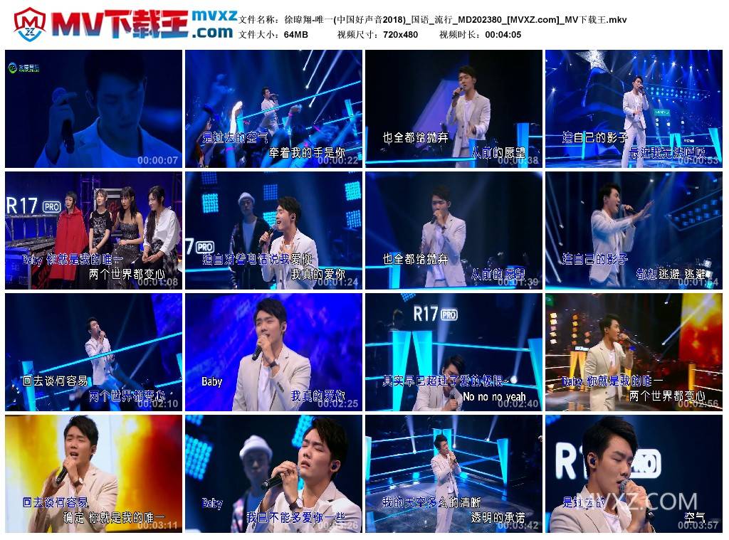 徐暐翔-唯一(中国好声音2018)_国语_流行_MD202380